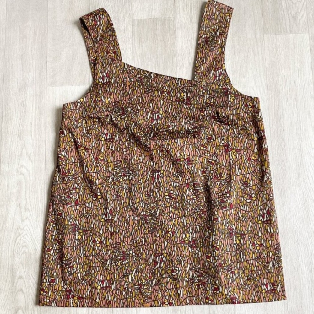 TOAST Abstract Sleeveless Top Cotton Size UK 10 US 6